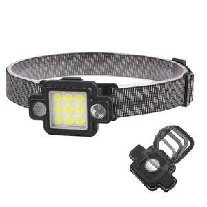 Linterna frontal multifunción XPE transfronteriza con batería incorporada, recargable por USB-C, luz de trabajo LED roja y azul con imán - Product Image 1