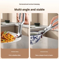 Pince de cuisine en acier inoxydable durable, anti-brûlure et antidérapante, compatible lave-vaisselle et micro-ondes, pour plats cuits à la vapeur