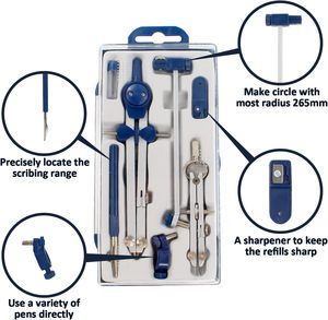 Vẽ chuyên nghiệp Kit cho các kỹ sư chính xác la bàn kim loại thiết lập - Product Image 4