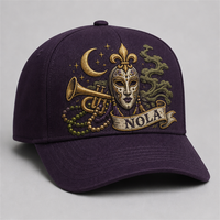 Casquette de baseball personnalisée style Old English, 5 panneaux, visière incurvée, style Dad Hat, streetwear urbain West Coast, vente en gros, faible MOQ
