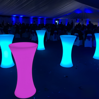 Table et chaises LED d'extérieur pour salon, mobilier de fête et de discothèque, 16 couleurs changeantes, étanches, vente en gros
