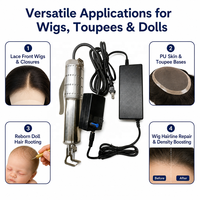 IRUIBEAUTY Machine à enfiler les cheveux en gros, outil de ventilation manuel pour la fabrication de perruques en dentelle et de toupets, kit d'outils d'extension capillaire