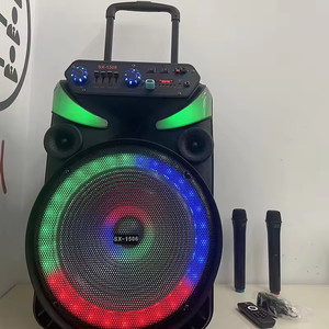 Altavoz <span class=keywords><strong>de</strong></span> Karaoke <span class=keywords><strong>de</strong></span> <span class=keywords><strong>15</strong></span> Pulgadas con Micrófono y Bluetooth, Altavoz Portátil con Ruedas para Fiestas con Micrófono Inalámbrico - Product Image 5