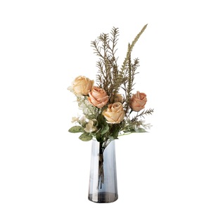 Ramo de Rosas Artificiales Yuduo, Tela Plástica Tejida, Decoración para Bodas y Hogar CF01250 - Product Image 5