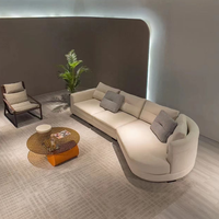 Canapé sectionnel en bois rembourré de mousse, forme spéciale populaire 1+2+chaises, en tissu, pour salon, hôtel, bureau