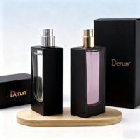 Flacon de parfum de luxe avec atomiseur, flacon de parfum en verre avec bouchon doré carré 30 ml, vente en gros, personnalisation de flacons de parfum en verre