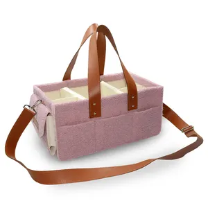 Teddy pannolino caddy grande cesto per pannolini da viaggio in morbido orsacchiotto di velluto portaoggetti tote bag articoli essenziali per neonati