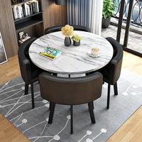 Ensemble table à manger ronde de bonne qualité 4 places chaises salon ensemble petite table à manger moderne