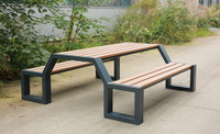 Table de pique-nique en bois WPC pour l'extérieur, usage commercial, pour restaurant, jardin, terrasse, aire de jeux, table et banc de jardinage