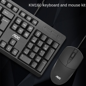 AOC KM160ชุดคีย์บอร์ดและเมาส์เดสก์ท็อป,แป้นพิมพ์และคอมพิวเตอร์โน๊ตบุ๊คแบบมีสาย LED กันน้ำ Usb โน้ตบุ๊ค <span class=keywords><strong>Hp</strong></span> Stock 1600 - Product Image 3