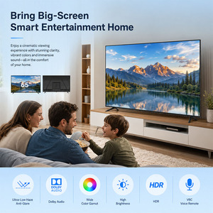 Téléviseur intelligent LED 65 <span class=keywords><strong>pouces</strong></span> Full HD 4K avec système Android, design sans bordure, téléviseur pour hôtel, logo personnalisé, <span class=keywords><strong>prix</strong></span> d'usine OEM, vente en gros - Product Image 2