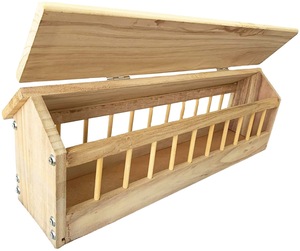 Fournitures pour oiseaux auge à pigeon transporteur pigeon boîte à nourriture en bois massif auge en bois alimentation anti-déversement grande auge à nourriture - Product Image 1