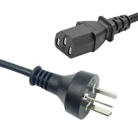 Cordon d'alimentation pour appareils électroménagers SAA Standard C7 IEC 1,2 m, prise Nema 15A, PVC 220v, connecteur en forme de 8, 3 broches, IP20, 2 prises