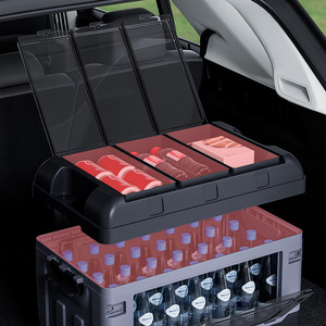 HONGLILAI Boîte de rangement moderne pliable <span class=keywords><strong>en</strong></span> <span class=keywords><strong>plastique</strong></span> imperméable pour coffre de voiture et ouverture latérale à 3 compartiments - Product Image 3
