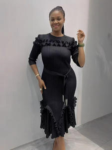 法式女款优雅宽松欧式晚礼服大码三宅百褶裙 - Product Image 5