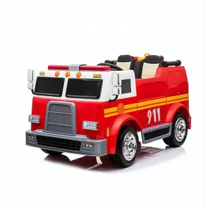 Camion de pompier électrique voiture 2 places 12V 24V voitures électriques pour enfants interphone d'eau géant hydraulique télécommande usb