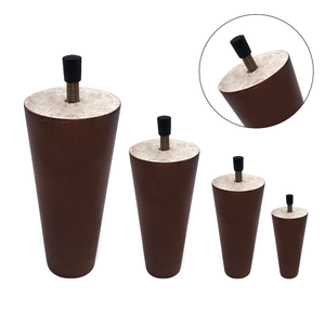Pieds de meubles en bois marron, pieds de remplacement en bois avec boulons filetés de 5/16'' pour canapé, fauteuil, armoire - Product Image 1
