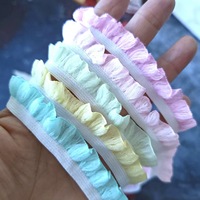 Ruban plat 5980/15 cm en nylon pur, dentelle élastiquée colorée à volants en stock ; Accessoire DIY pour vêtements de poupée