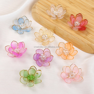 Popular colorido pequena mão frisada flor Patches para DIY brincos cabelo decorações broches - Product Image 1