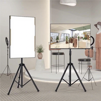 Stand TV Lantai Heavy Duty dengan Basis Tripod untuk Layar 26-55 Inch, Beban 45kg, Tinggi Dapat Disesuaikan, Live Stream, Multi Tripod