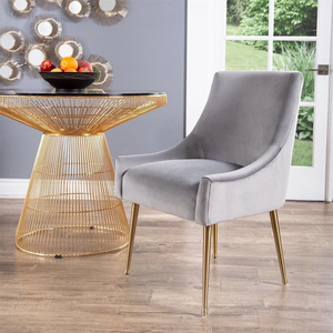 Silla de comedor moderna de lujo, muebles italianos de Hotel, tapizados en tela <span class=keywords><strong>americana</strong></span> de <span class=keywords><strong>terciopelo</strong></span> con parte trasera insertada, Estilo Vintage - Product Image 2