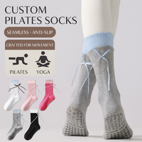 Calcetines de Yoga de Algodón ODM con Lazo, Antideslizantes, Absorbentes de Sudor, Transpirables, Ecológicos, de Secado Rápido, Antibacterianos, para Mujer