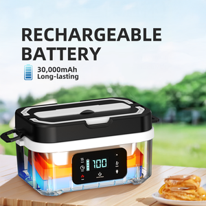Nuevo Contenedor Eléctrico Portátil de Acero Inoxidable de 1.35l y 30000mah para Calentar Alimentos, <span class=keywords><strong>Olla</strong></span> para <span class=keywords><strong>Arroz</strong></span> con Bolsa de Transporte, Calentador de Comida - Product Image 6