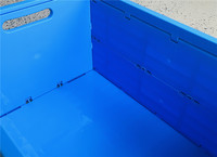 Caisse pliable en plastique perforée, de qualité alimentaire, empilable et emboîtable, avec couvercle intégré, pour légumes et fruits