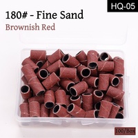 Tête de polissage pour ongles rouge brunâtre, meule et anneau de ponçage pour machines à polir les ongles, 80 # , 120 # , 180 #