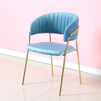 Nouvelle conception, vente chaude, meubles de salle à manger de luxe, chaises de salle à manger en tissu velours avec pieds en chrome doré
