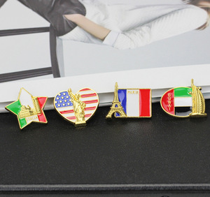 Di alta qualità American US EU Germany bandiera del paese morbido smalto duro placcato spilla distintivo magnetico personalizzato spille da risvolto per Souvenir - Product Image 4