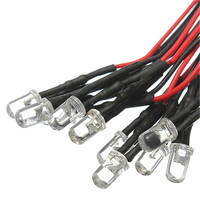 Ampoule LED couleur unique pré-câblé, lumière LED, dc 12v, 10mm, Diode électroluminescente, vente en gros