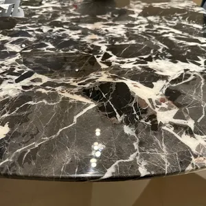 Dinner Table Home Furniture Dinning Table Marble Luxury Dining Room Sets Vintage Postmodern Nero Marquina Marble Dining Table