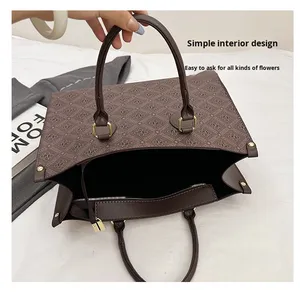 Borsa a Mano da Donna Elegante in Stile Coreano con Motivo Classico a Fiori, Chiusura a Cerniera e Manico Superiore, Borsa da Lavoro Impermeabile, Pochette Classica - Product Image 4