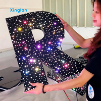Enseigne publicitaire lumineuse personnalisée en lettres 3D perforées à LED RGB effet ciel étoilé, avec changement de couleur, logo de magasin, prise en charge OEM