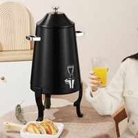Distributeur de boissons chaudes commercial en acier inoxydable noir, thermos à thé, distributeur de lait, équipement de restaurant, chauffe-plat, urne