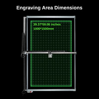 Machine de gravure laser acrylique pour cartes métalliques K1 60W Plus 1000x1500mm, machine de découpe laser portable pour bois, tissu, clé, tissu, verre