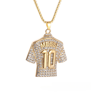 Collares <span class=keywords><strong>de</strong></span> Acero <span class=keywords><strong>de</strong></span> Titanio Estilo Hip-Hop para Hombre, Collar con Colgante <span class=keywords><strong>de</strong></span> Número 10 <span class=keywords><strong>de</strong></span> <span class=keywords><strong>MESSI</strong></span>, Joyería Deportiva con Pedrería - Product Image 6