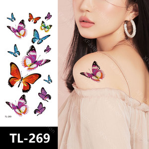 Adesivi per tatuaggi temporanei Flower Butterfly Design per le donne adesivo per tatuaggi con braccio sul petto con inchiostro impermeabile - Product Image 6