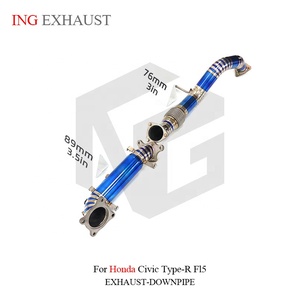 ท่อดาวน์ไปป์ไทเทเนียม ING ขนาด 89 มม./76 มม. สำหรับ Honda Civic Type-R FL5 น้ำหนักเบาพิเศษ อะไหล่แต่งสมรรถนะสูง ขายส่ง - Product Image 4