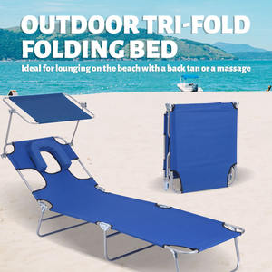 Custom multifunzionale portatile spiaggia piscina terrazza sedia in metallo rolleway ufficio pisolino letto con cuscino rimovibile per alberghi - Product Image 3