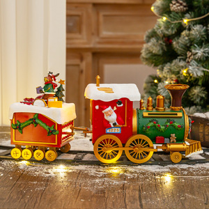 Train lumineux de Noël de 1,37 m, décorations festives pour arbre de Noël et cadeaux, décorations joyeuses sur le thème « Joyeux Noël » - Product Image 3