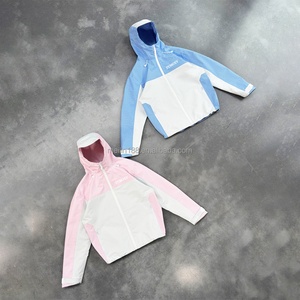 High Quality Windbreaker Nylon <b>Jackets</b> Hoodies Manufacturers Custom Plaid Patchwork Windproof Waterproof Coat Windbreaker <b>Jacket</b> - Product Image 1