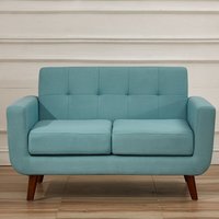 Canapé 2 places en tissu de haute qualité avec cadre en bois, repose-pieds, profil bas, accoudoirs bas, moderne, confortable et pliable pour salon et chambre