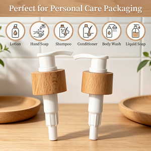 Vietnam WeWood Custom Logo Wooden Lotion Pump Factory Wood Collar Liquid <b>Dispenser</b> <b>Shampoo</b> Pump Cosmetic Packaging Component - Product Image 5