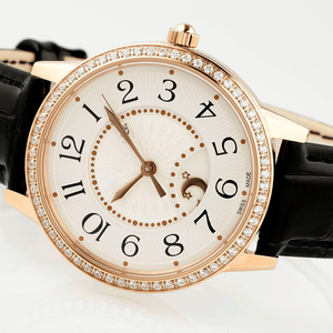 Women's Automatic Mechanical Watch with Moon Phase Indicator Diamond Bezel Leather Strap Polished Metal Case for Formal - Product Image 2