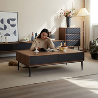 Table basse de salon italienne minimaliste de luxe léger, ensemble de tables à thé design haut de gamme en bois, en vente