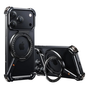 Funda de Teléfono Metálica sin Marco de Aluminio en Forma de Z con Soporte de Anillo y Soporte Magnético para iPhone 17 Pro Max 17 Air - Product Image 3