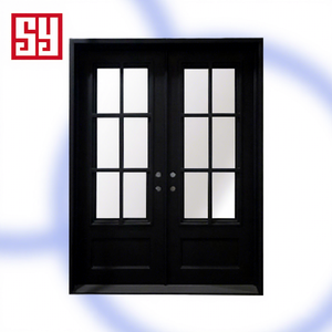 Moderne französische Tür aus Schmiedeeisen, Stahltür, Glastore, manuelle Bedienung, einfache Installation für Villen und Wohnzimmer - Product Image 1