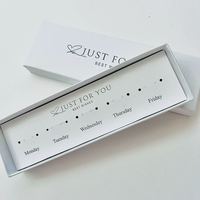 Caja de Empaque Personalizada para 7 Pares de Aretes, Estuche Rígido de Papel para Exhibición de Joyería con Tarjeta Impresa Incluida, Venta al Por Mayor